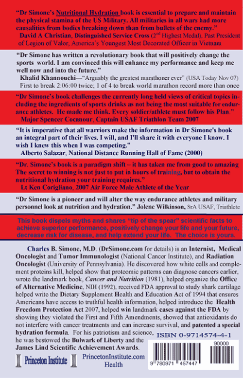 Nutritional Hydration Book Back Cover